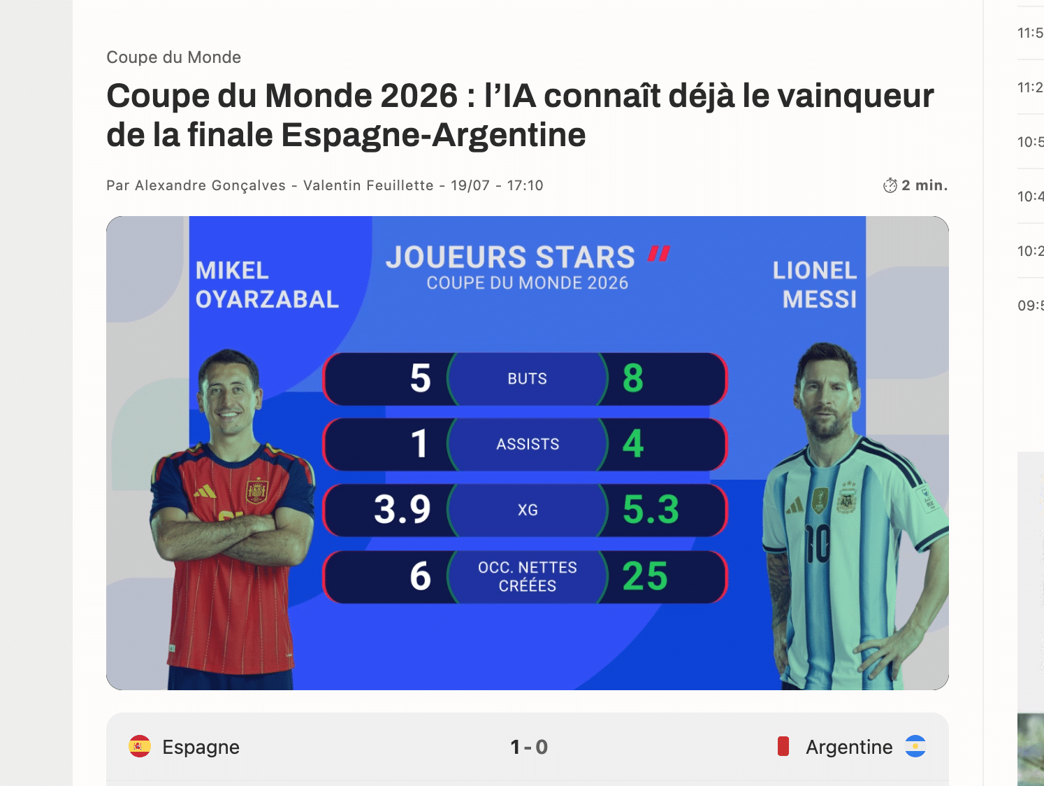 Argentine – Espagne • Avisia